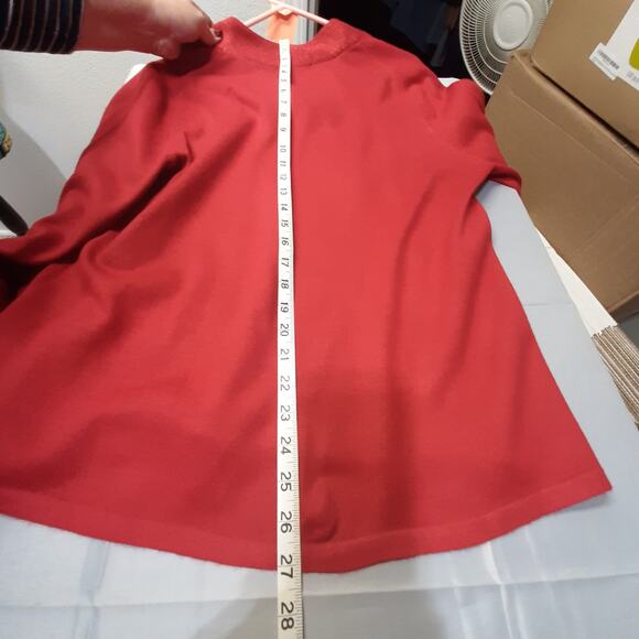 Allison Daley Red Sparkly Tie Neck Retro Sweater l Size: M - Picture 9 of 12